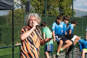Tournament host bringing the energy